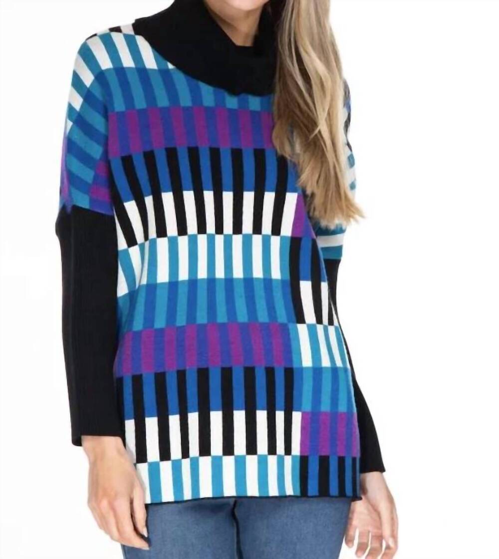 NEW MULTIPLES long sleeve boxy sweater top in multi
